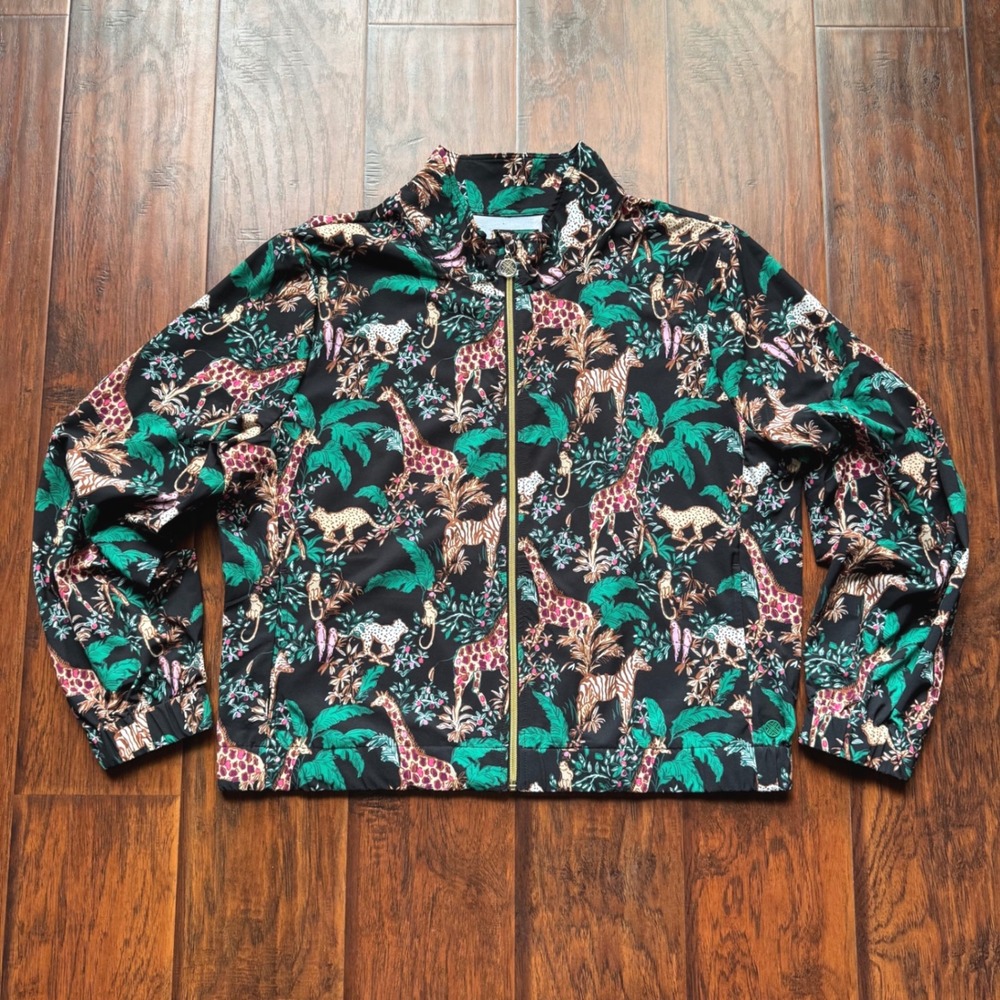 NWOT Lilly Pulitzer Luxletic Aegean Performance Jacket XL SPF 50 Full Zip Safari - Picture 3 of 15